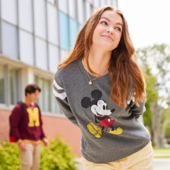 Disney Store Mickey Mouse Semi-Cropped Pullover Top Shirt Womens Size S - Picture 2 of 2